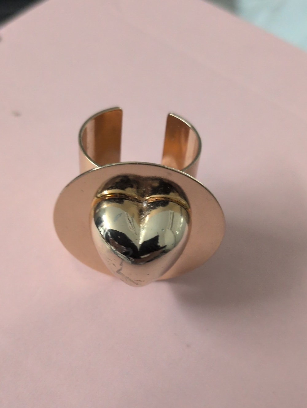 Gold-Tone Heart Statement Ring - Women Jewelry